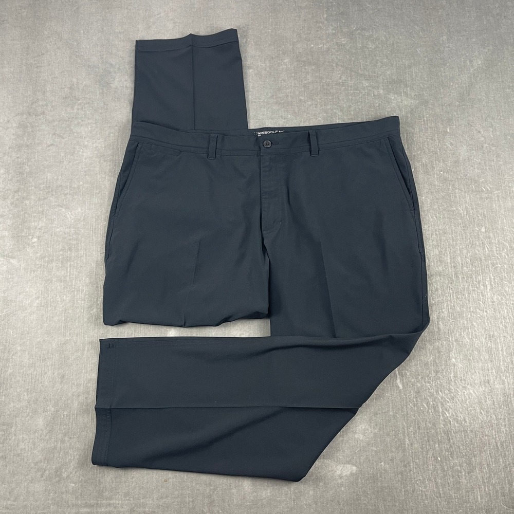 Nike Golf Mens 42x30 Black Pants Dri-FIT Standard Fit Performance Trousers